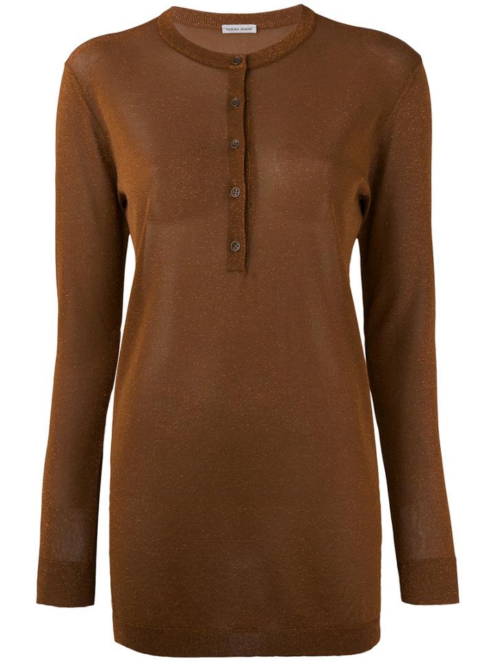 Tomas Maier - Long-sleeved Top - Women - Polyester/viscose - 4, Brown, Polyester/viscose