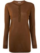 Tomas Maier - Long-sleeved Top - Women - Polyester/viscose - 4, Brown, Polyester/viscose