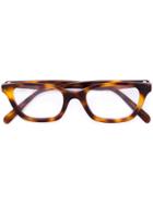 Celine Eyewear Tortoiseshell Rectangular Frame Glasses - Brown