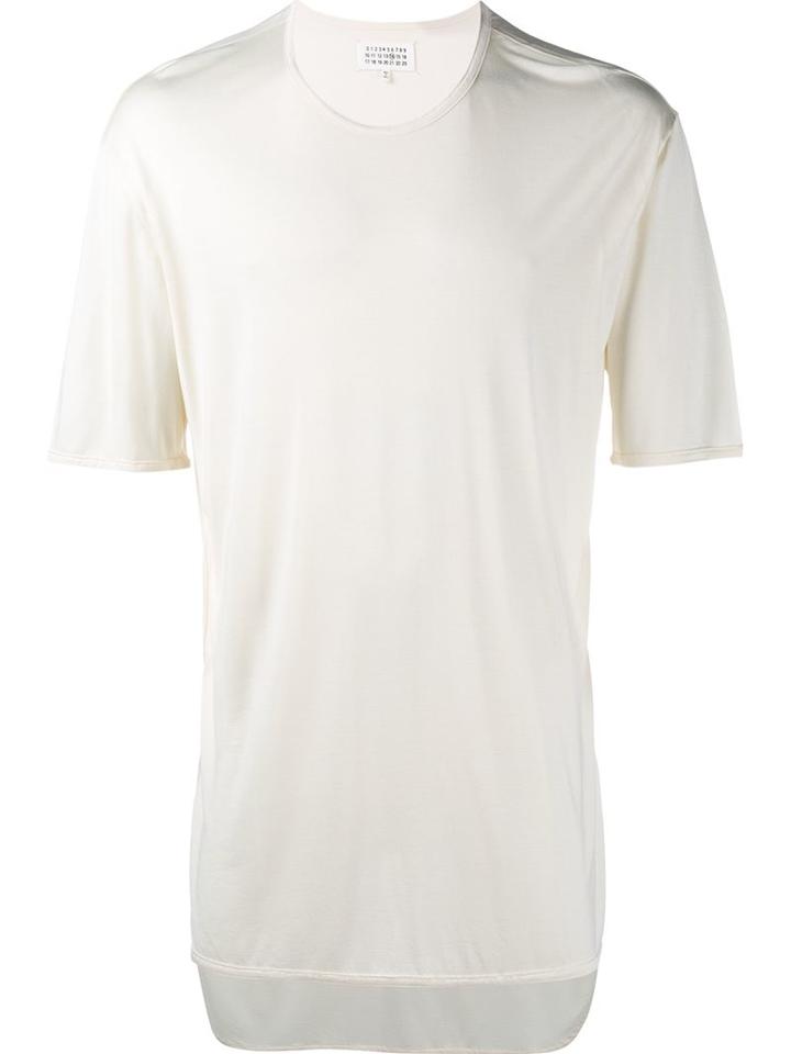Maison Margiela Long Length T-shirt, Men's, Size: 50, Nude/neutrals, Silk