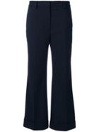 Brag-wette Pinstriped Flared Trousers - Blue