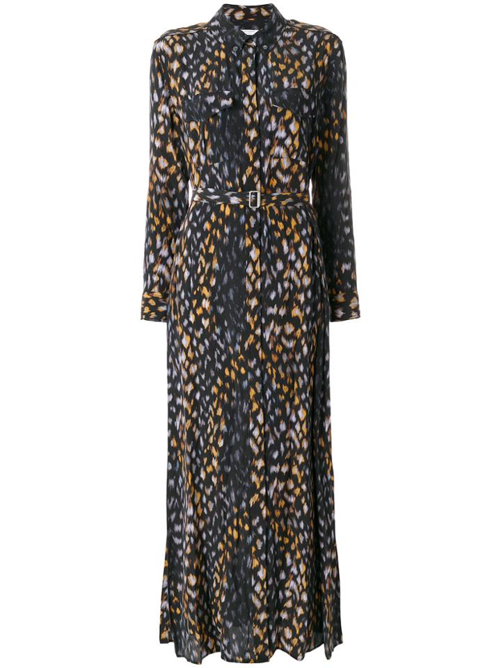 Equipment Printed Maxi Shirt Dress - Black