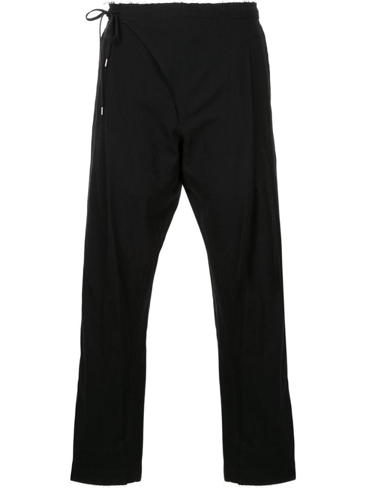 Takahiromiyashita The Soloist Raw Cut Cropped Trousers - Black
