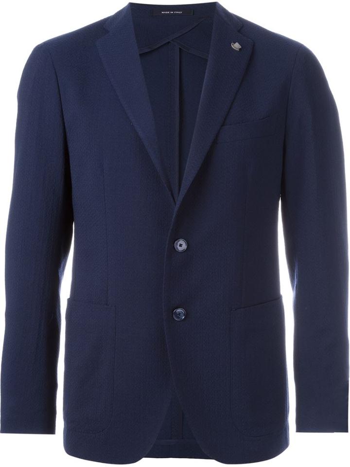 Tagliatore Lapel Pin Detail Blazer