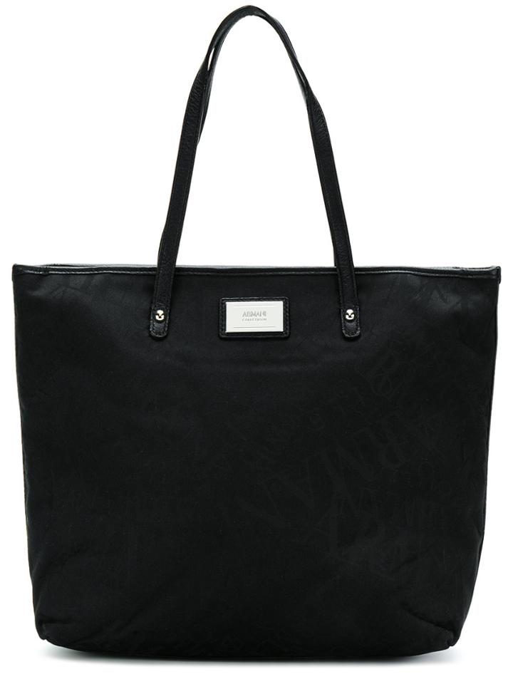 Armani Collezioni Monogram Tote Bag - Black