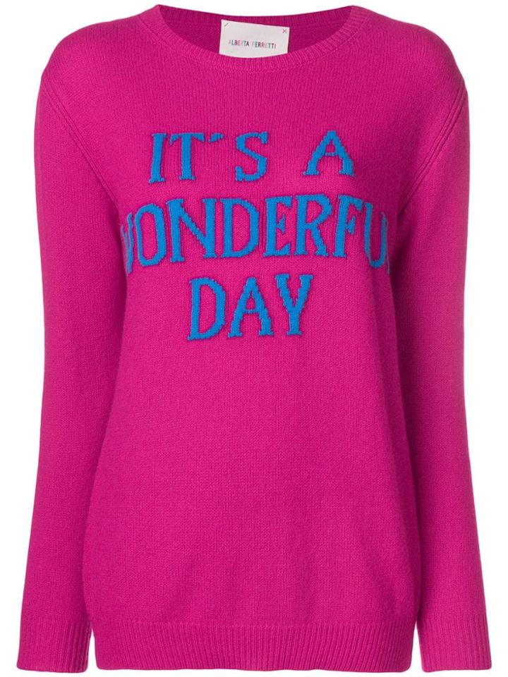 Alberta Ferretti It's A Wonderful Day Sweater - Pink & Purple