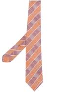 Kiton Diagonal Pattern Tie - Orange