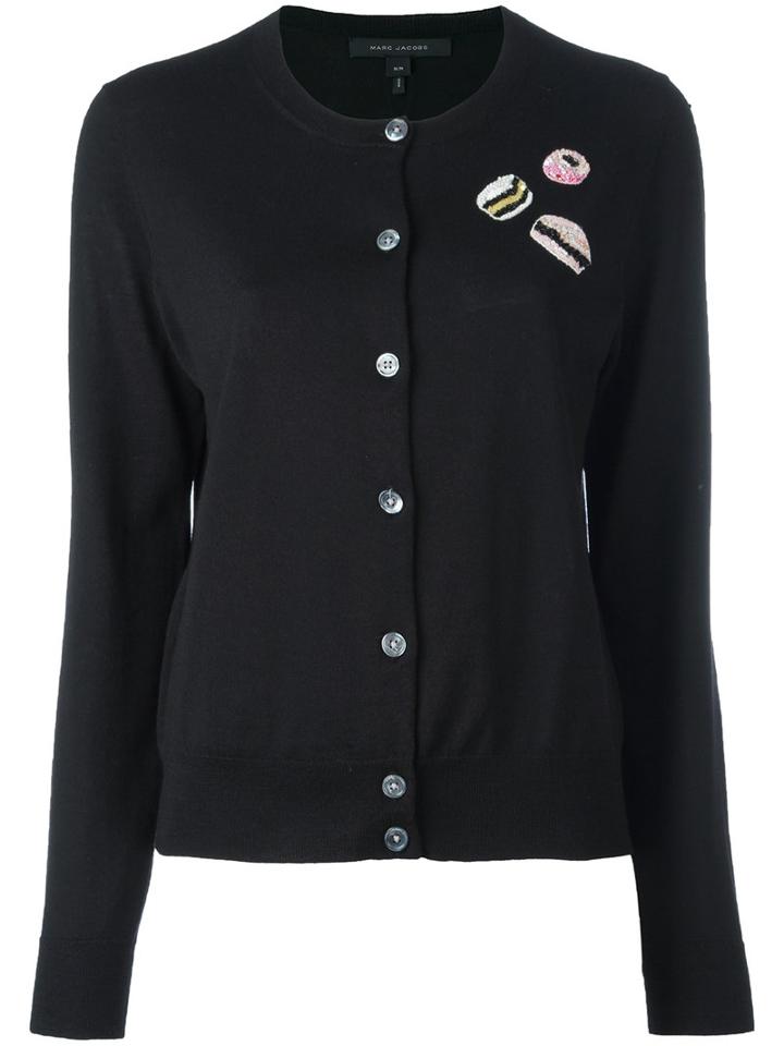 Sequin Patch Cardigan - Women - Wool - M, Black, Wool, Marc Jacobs
