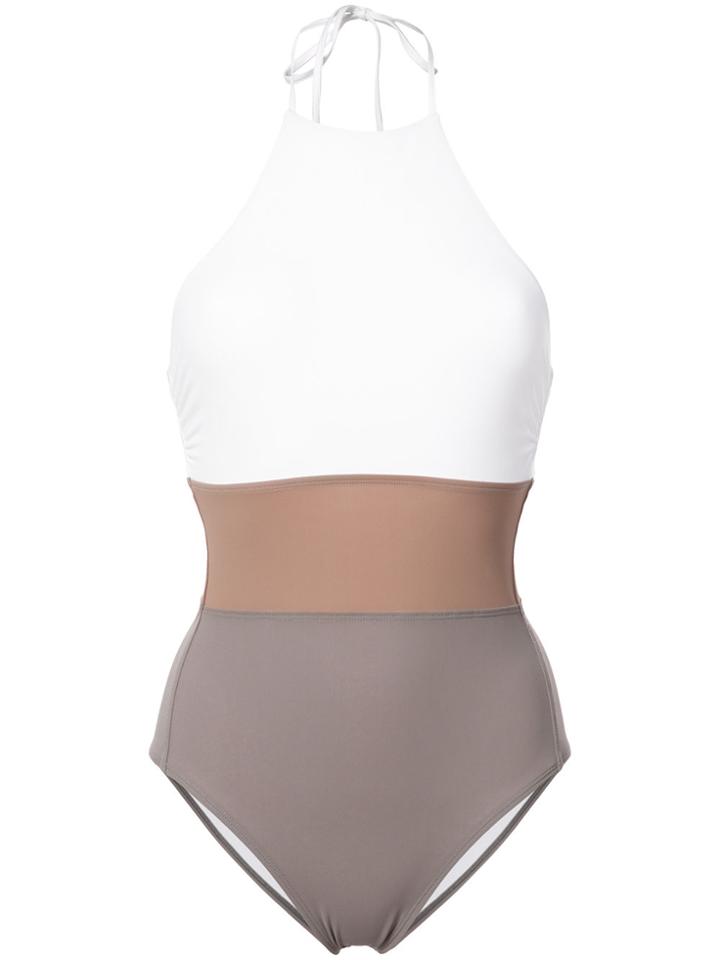Dvf Diane Von Furstenberg Colour Blocked Swimsuit - Nude & Neutrals