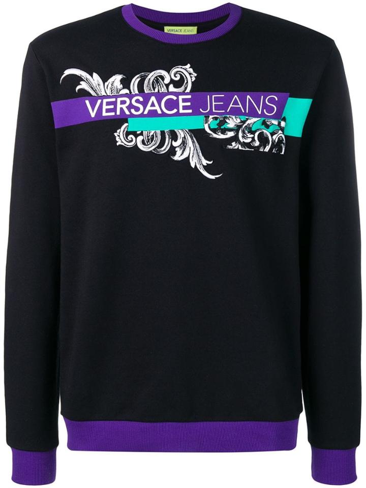 Versace Jeans Printed Logo Sweatshirt - Black
