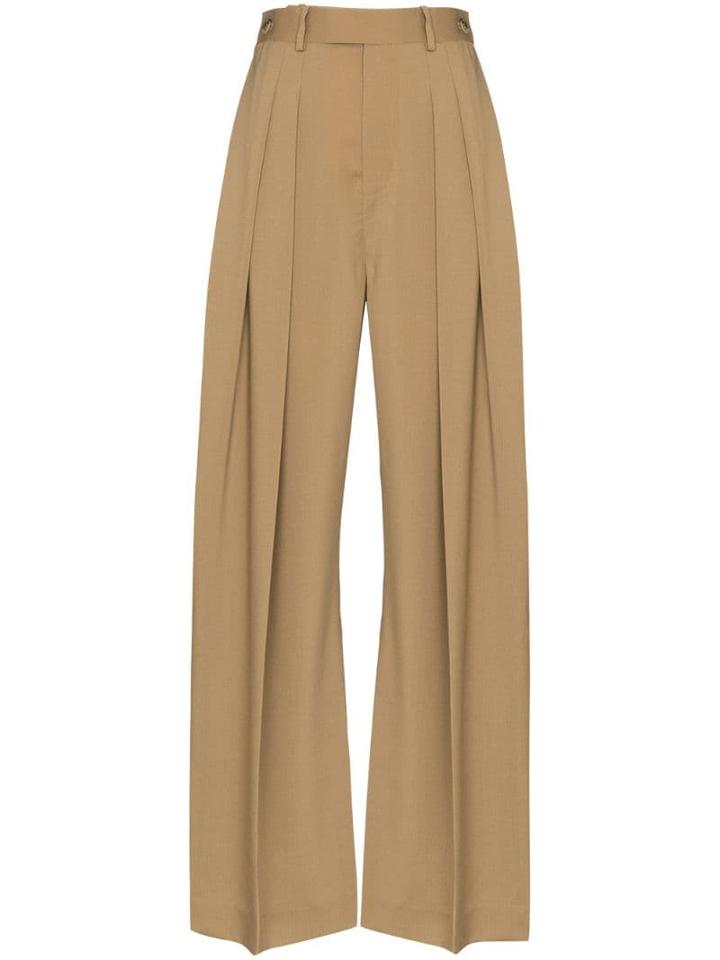 Jw Anderson Wide-leg Pleated Trousers - Neutrals