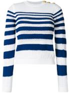 Pinko Open Knit Striped Jumper - Blue