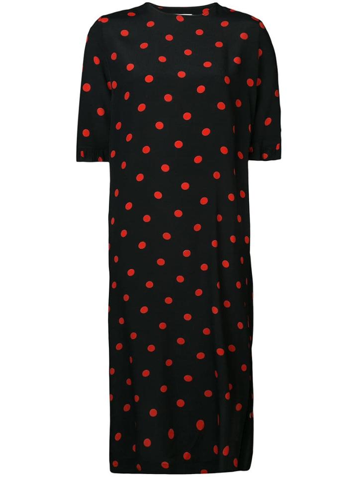 Ganni Polka Dot Shift Dress - Black