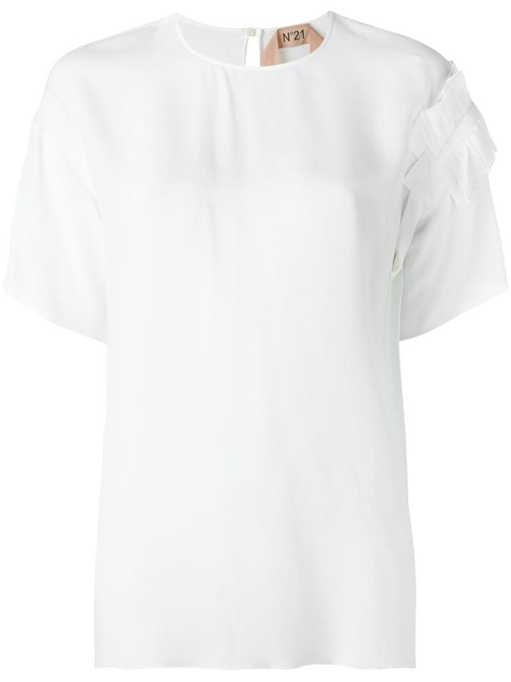No21 Ruffled Sleeve T-shirt