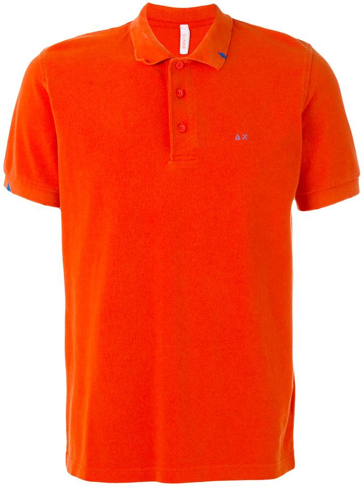 Sun 68 - Contrast Logo Polo Shirt - Men - Cotton - L, Yellow/orange, Cotton