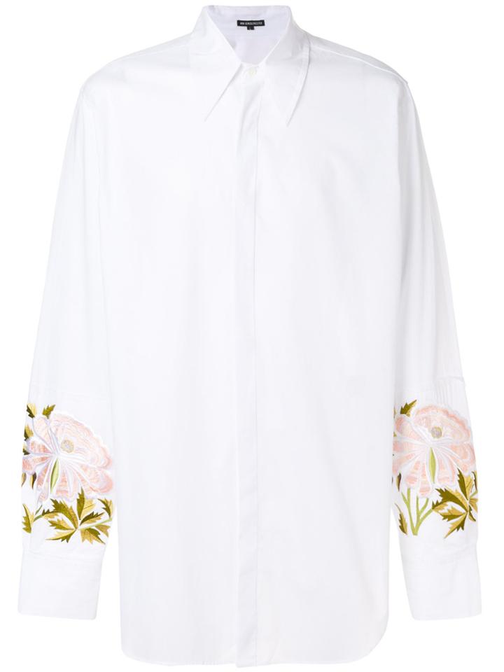Ann Demeulemeester Oversize Embroidered Shirt - White