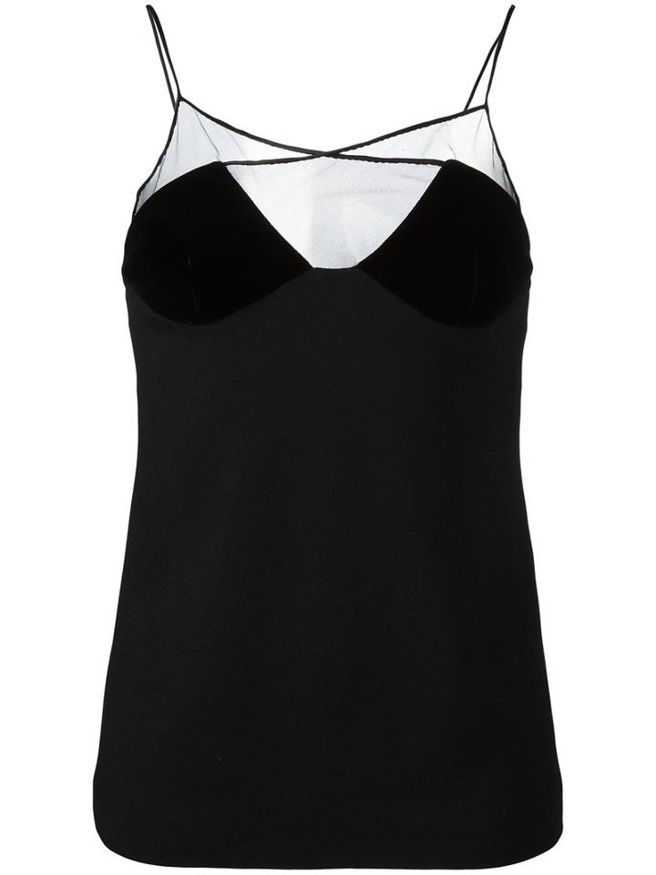 Tom Ford - Sheer Panel Top - Women - Silk/polyamide/acetate/viscose - 36, Black, Silk/polyamide/acetate/viscose