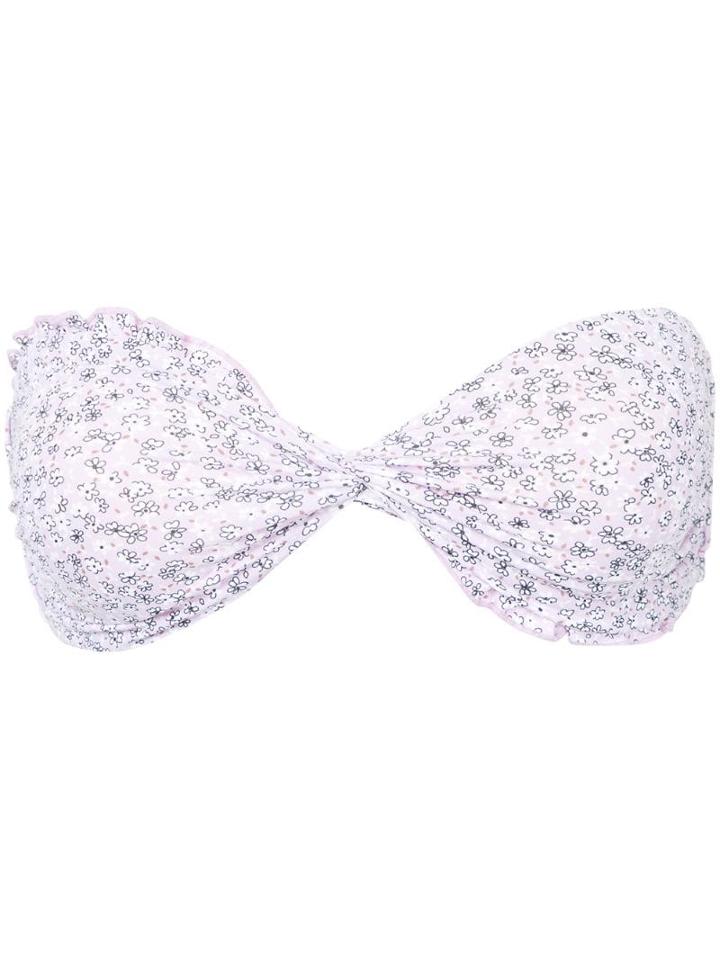 Peony Potpourri Twist Bandeau Top - Pink