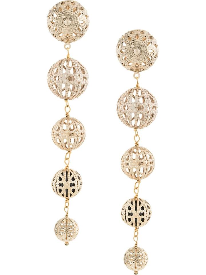 Rosantica Beaded Drop Earrings - Gold