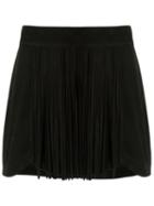 Lilly Sarti Fringed Skirt, Women's, Size: 40, Black, Goat Skin