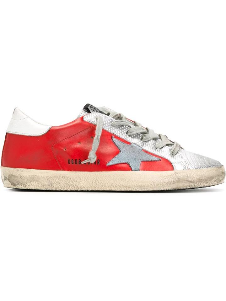 Golden Goose Deluxe Brand Super Star Sneakers, Women's, Size: 40, Red, Leather/cotton/rubber