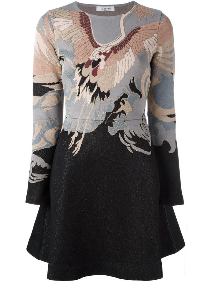 Valentino 'heron' Knit Skater Dress, Women's, Size: Xs, Viscose/polyester/metallic Fibre