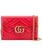 Gucci - Gg Marmont Matelassé Crossbody Bag - Women - Calf Leather - One Size, Red, Calf Leather
