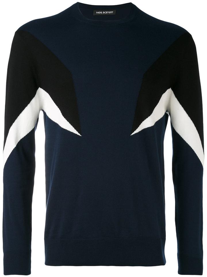 Colour-block Sweatshirt - Men - Cotton - S, Blue, Cotton, Neil Barrett