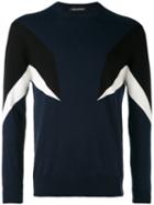 Colour-block Sweatshirt - Men - Cotton - S, Blue, Cotton, Neil Barrett