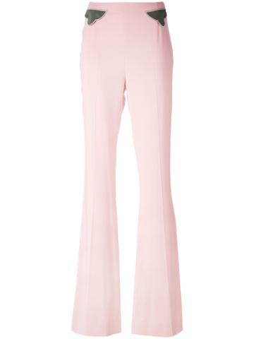 Pardens Flared Trousers - Pink & Purple