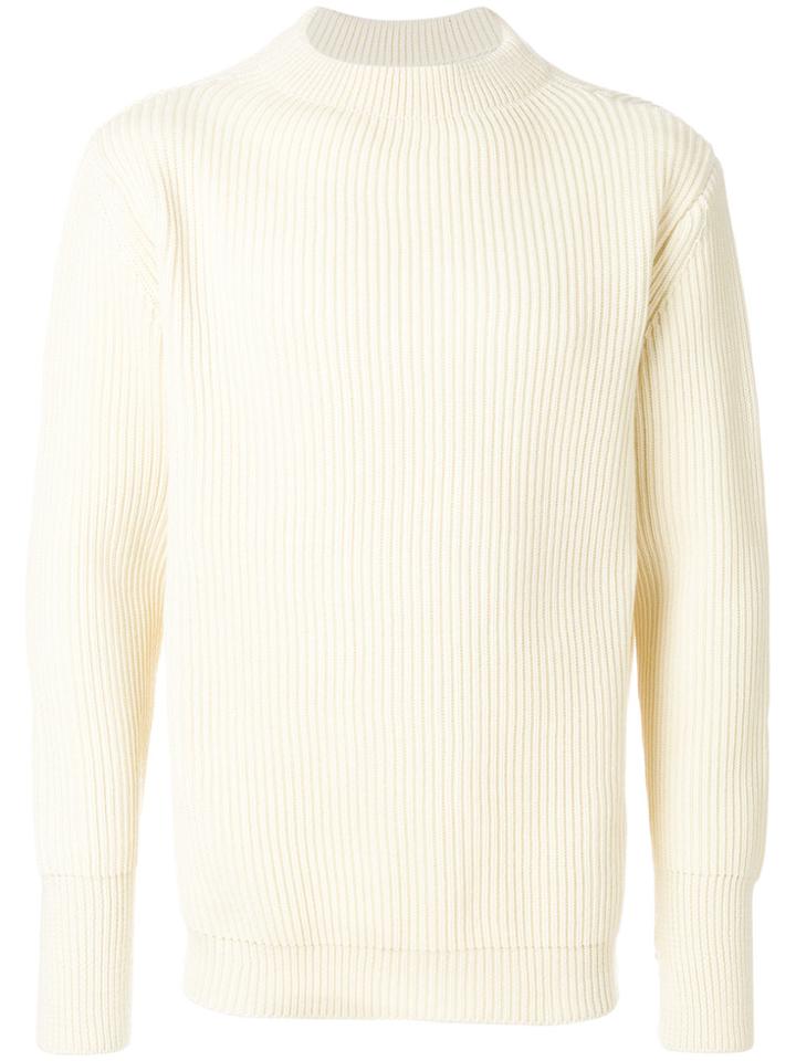 Andersen-andersen Symmetric Crew Neck Sweater - White