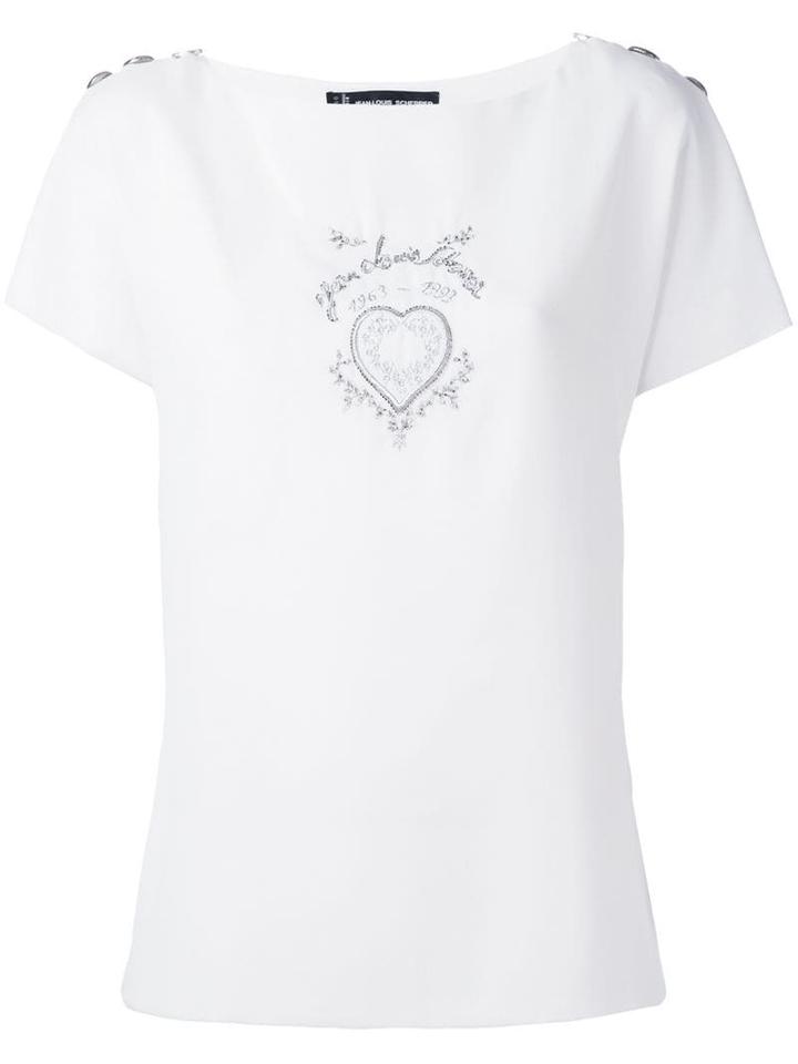 Jean Louis Scherrer Pre-owned Heart Motif Top - White