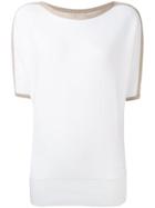 Michael Michael Kors Gold Trim Half Sleeve Sweater - White
