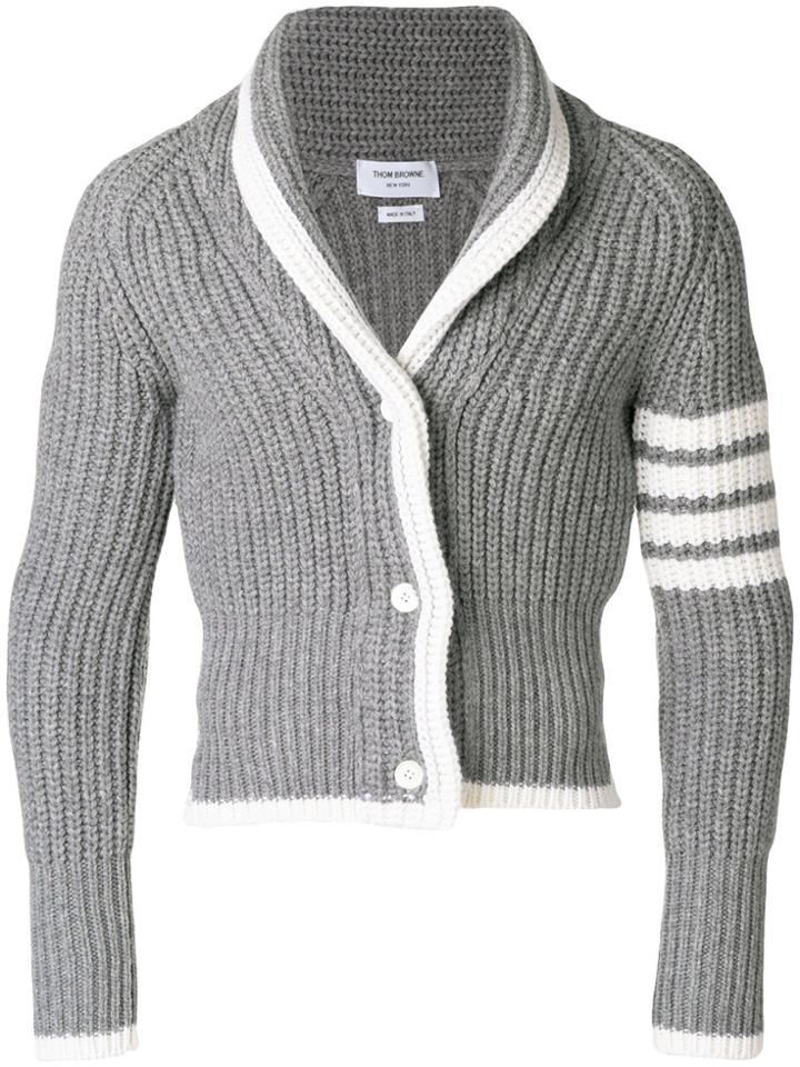 Thom Browne 4-bar Stripe Cardigan - Grey