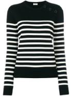 Saint Laurent - Striped Top - Women - Wool - Xs, Black, Wool