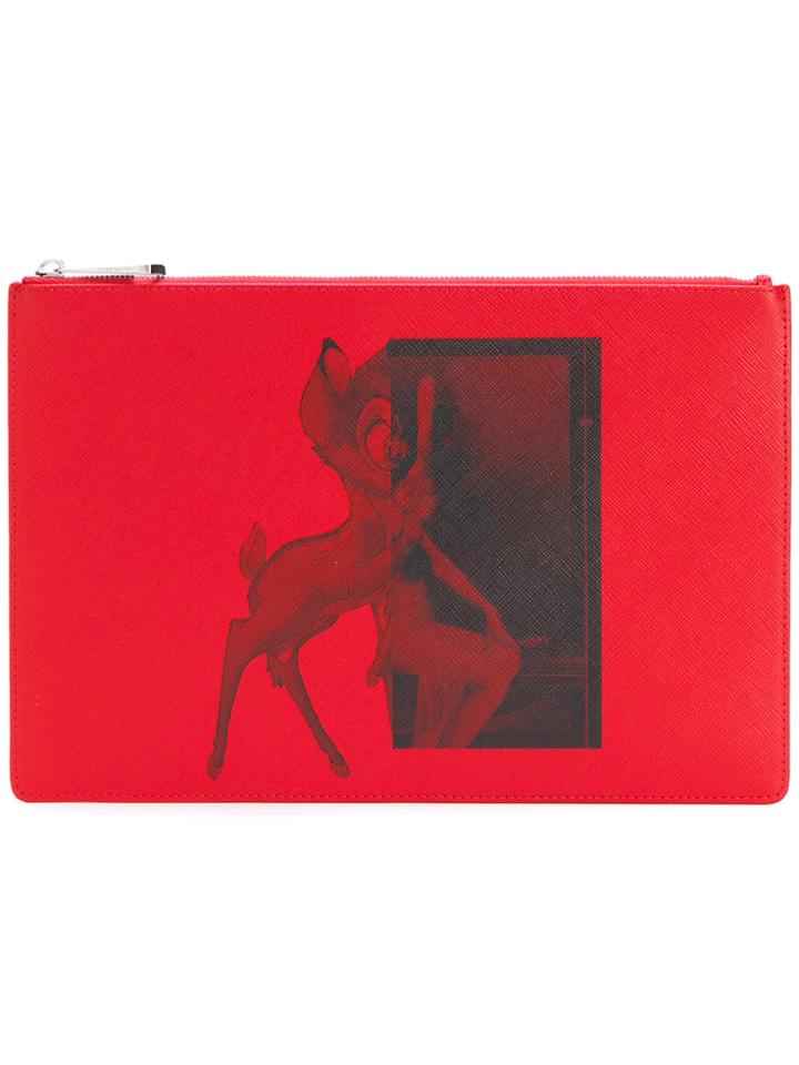 Givenchy Bambi Print Clutch - Red