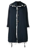 Comme Des Garçons Oversized Raw Edge Coat - Blue