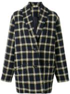 Derek Lam 10 Crosby Plaid Cocoon Coat - Blue