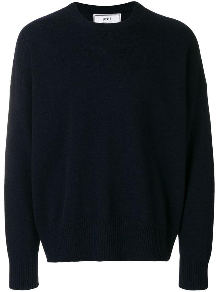 Ami Paris Crewneck Oversized Sweater - Blue