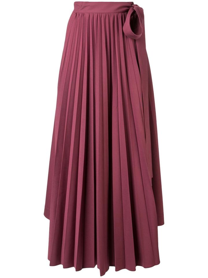 Dalood Wrap-around Pleated Maxi-skirt - Purple