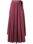 Dalood Wrap-around Pleated Maxi-skirt - Purple