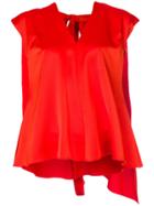 Msgm Cape-effect Blouse - Yellow & Orange