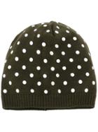 No21 Sequin Appliqué Beanie, Women's, Green, Pvc/virgin Wool