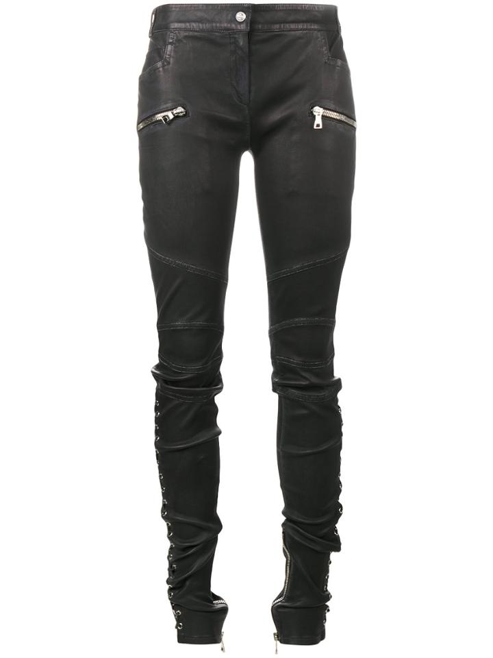 Balmain Low-rise Lace-up Trousers - Black