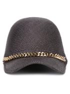 Stella Mccartney Falabella Cap, Women's, Size: 56, Black, Straw/cotton
