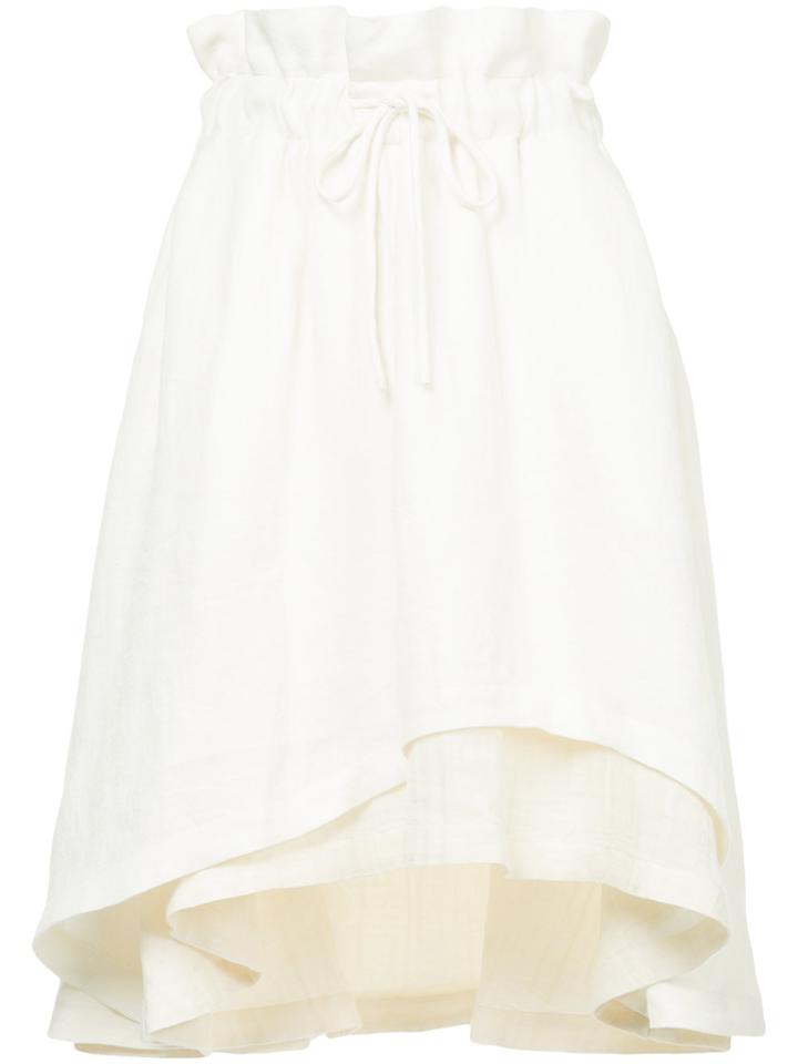 Aleksandr Manamïs Drawstring Flared Skirt - White
