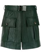 Andrea Bogosian Short Leather Skirt - Green