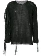 Yohji Yamamoto Loose Fit Distressed Sweater - Black