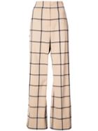 Monse Checked Palazzo Trousers - Nude & Neutrals