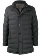 Moorer High-neck Quilted Coat - Grey